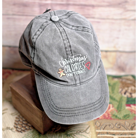 David and Young Holiday Christmas Calories Don't Count Hat Ball Cap OS RN#54976 - Picture 1 of 5